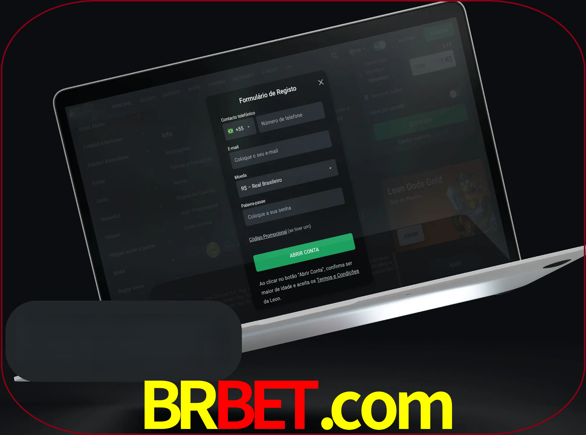 Abra o site da LeonBet e crie sua própria conta.