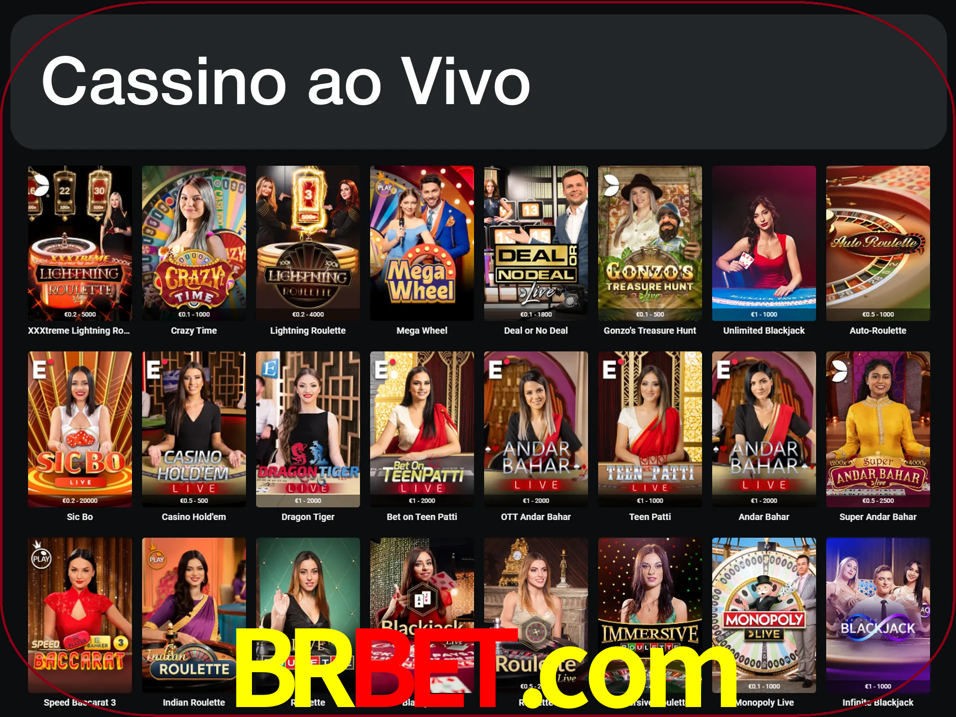 Jogue jogos de cassino com um verdadeiro dealer.