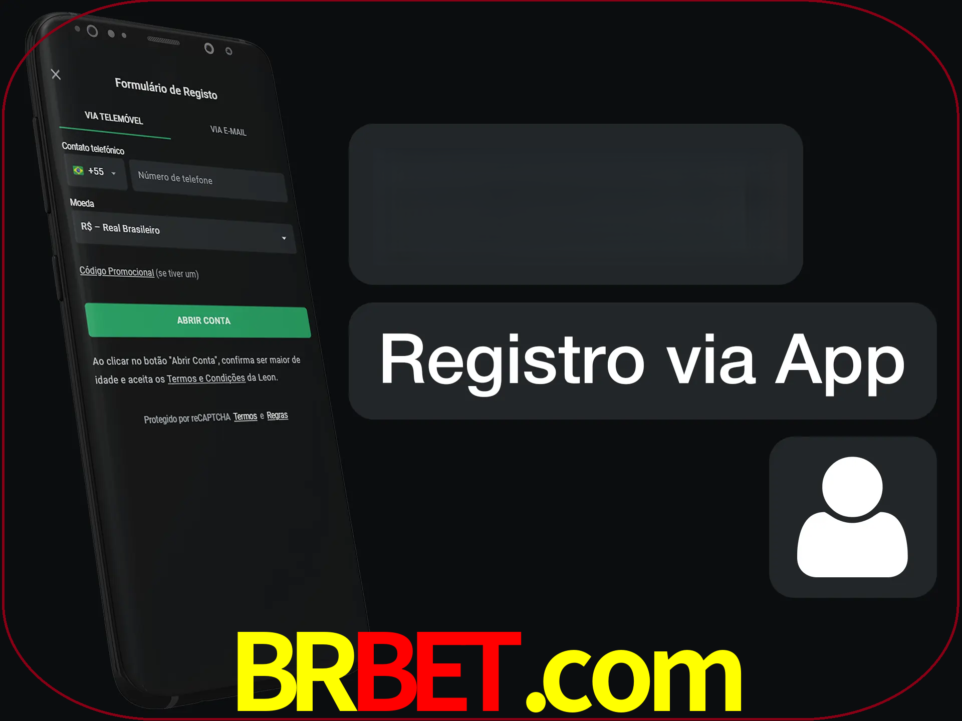 Registre-se com duas etapas usando o aplicativo.