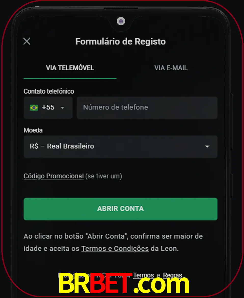 Abra o aplicativo e inicie o processo de registro.