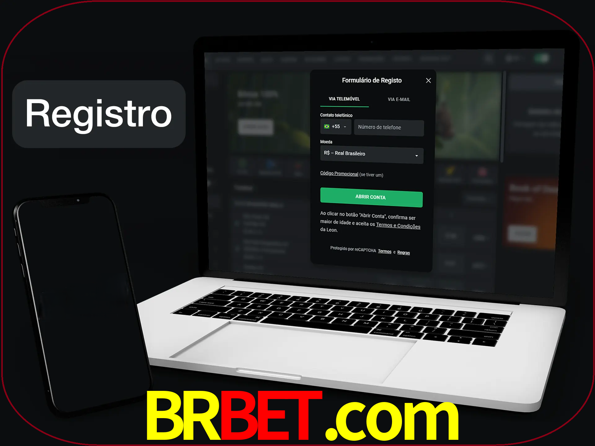 O registro na LeonBet é simples.